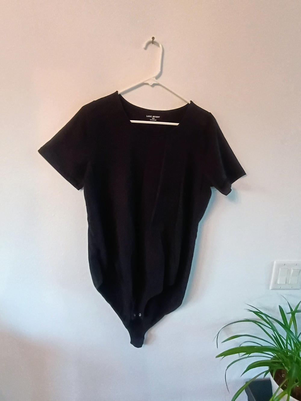 Lane Bryant Black Short Sleeve Cotton Stretch Bodysuit Size 18/20 Plus Size